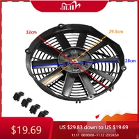universal 89101214 inch 12v 80w 2100rpm car air conditioning electronic cooling fan straight black blade electric cool kit
