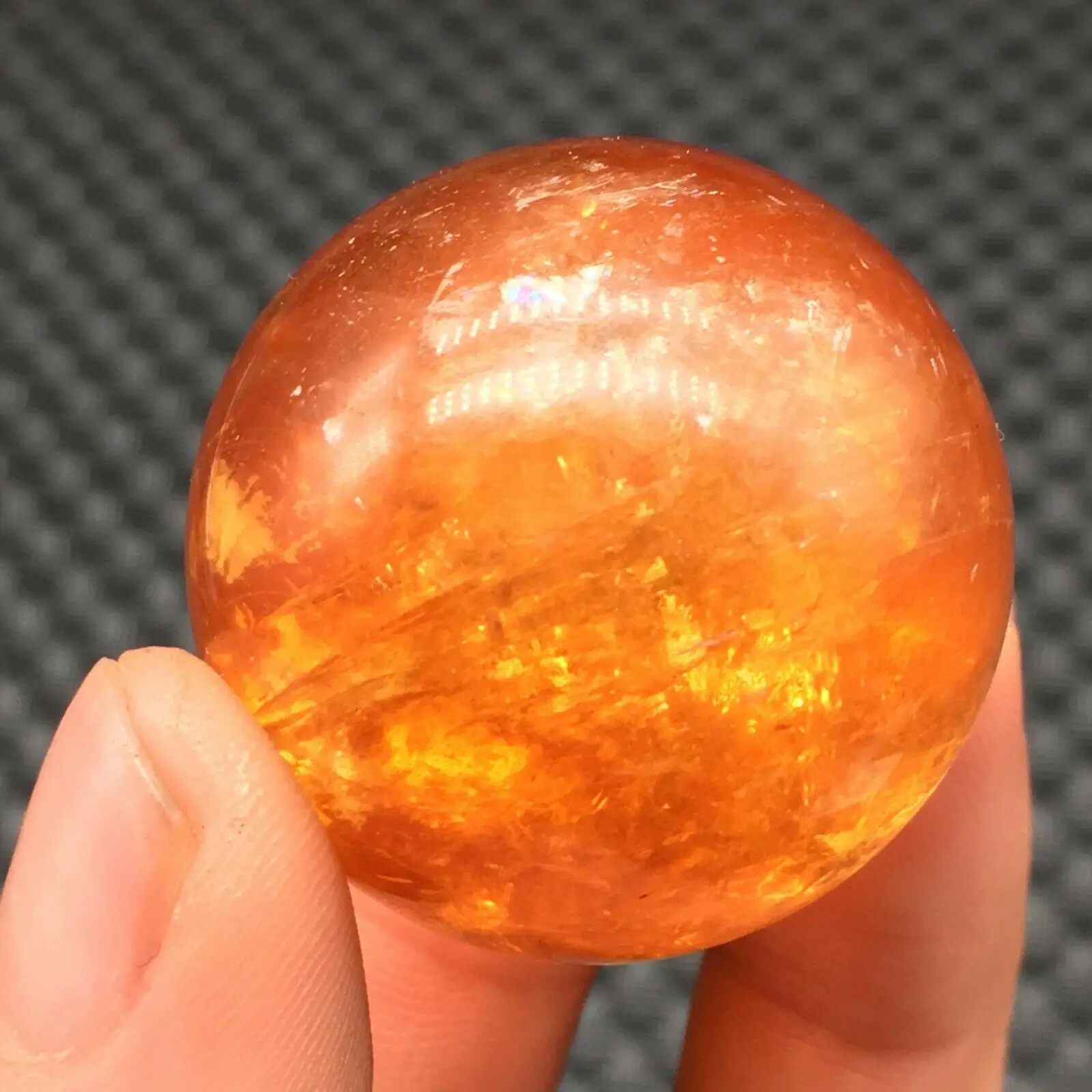 

40mm Natural Citrine Calcite Quartz Crystal Sphere Ball Healing Gemstone