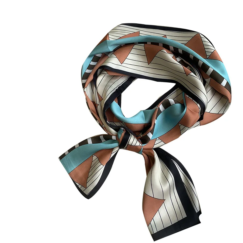 

2021 Square Silk Scarf Headband for Women Fashion Print Hairbands Hair Hoop Accessories Lady Head Bandana Show Scarf Hijab