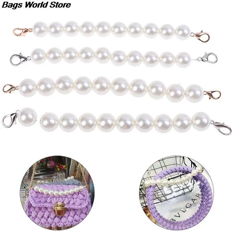 Pearl Beaded Short Bag Straps Shoulder Belt Purse Handle Diy Chain Accessories | Parts &amp