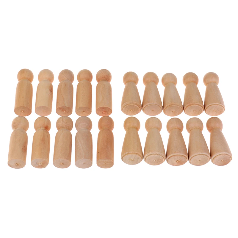 

20pcs Unfinished Wooden Peg Dolls Wooden Tiny Doll Bodies People Decoration