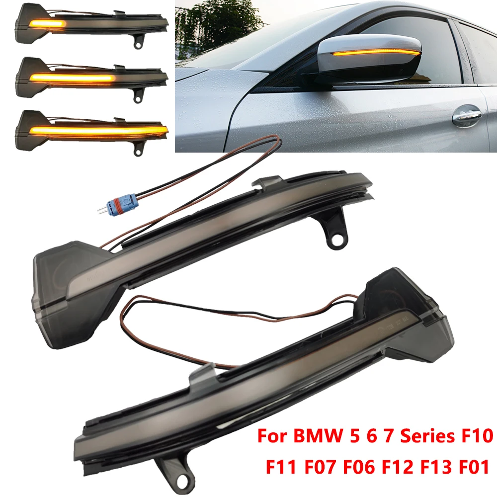 

2pcs For BMW 5 6 7 Series F10 F11 F07 F06 F12 F13 F01 Dynamic Turn Signal LED Rearview Mirror Indicator Blinker Repeater Light