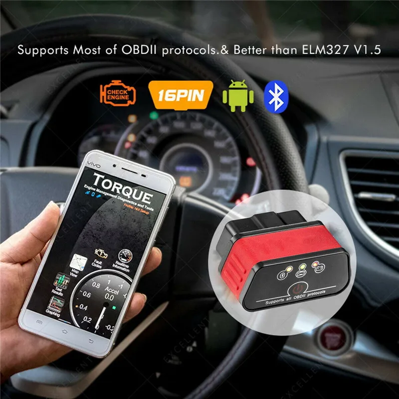 Автомобильный диагностический сканер Vgate iCar2 ELM327 Bluetooth elm 327 V2.1 obd 2 Wi-Fi icar