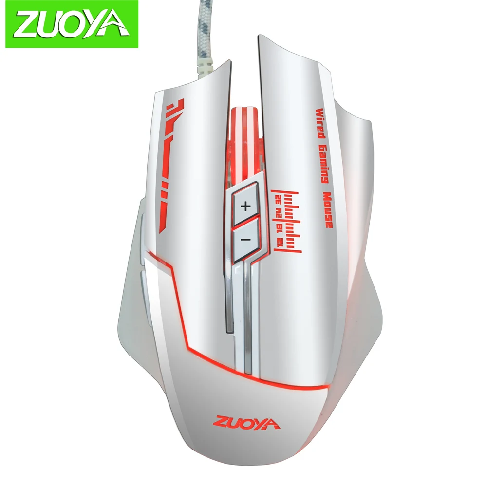 MMR7 WHITE ZUOYA, игровая мышь, dpi, регулируемая проводная мышь, USB, оптический светодиодный, компьютерные мыши для ноутбука, ПК, игры, профессиональный геймер - Цвет: MMR7 WHITE