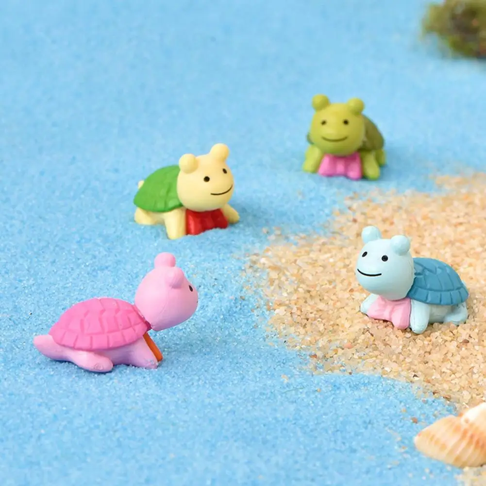 

Miniature Turtle Multi-color Bow-knot Wear Decorative Fairy Garden Decor Mini Turtle for Balcony