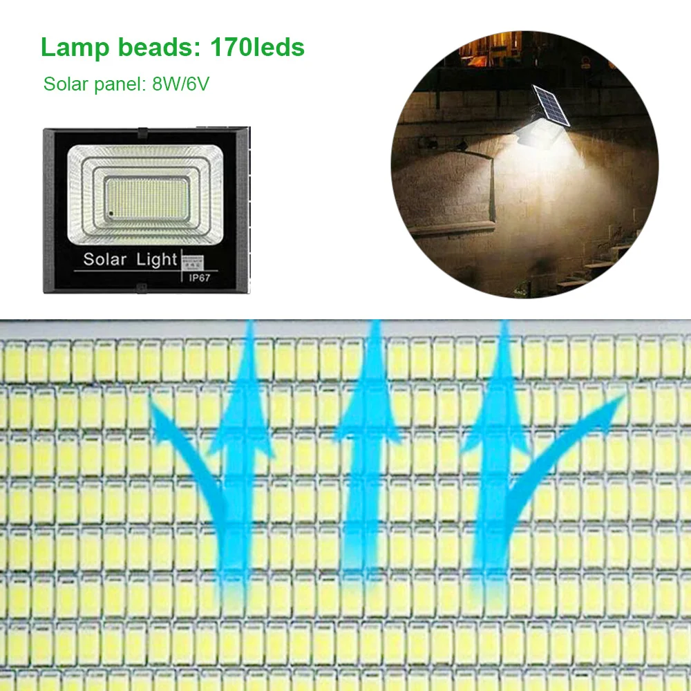 Настенный светильник на солнечной батарее 65 Вт 44 Светодиода 170 светодиодов |