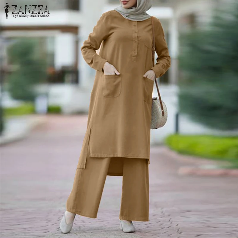 Fashion Hijab Dress Sets Abayas For Women Musulman Ensembles De Mode id Mubarak Kaftan Dubai Abaya Turkey Muslim Islam Clothing