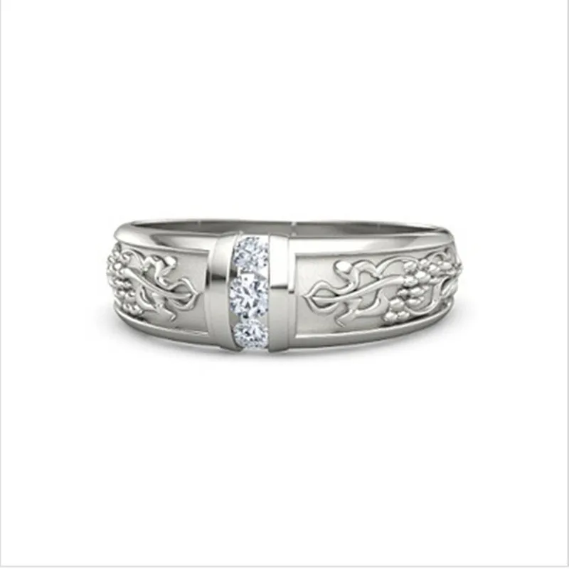 

Bride Romantic Banquet Wedding Charm Jewelry Ring Carved Fashion Zircon Ring Jewelry Valentine's Day Gift Wholesale