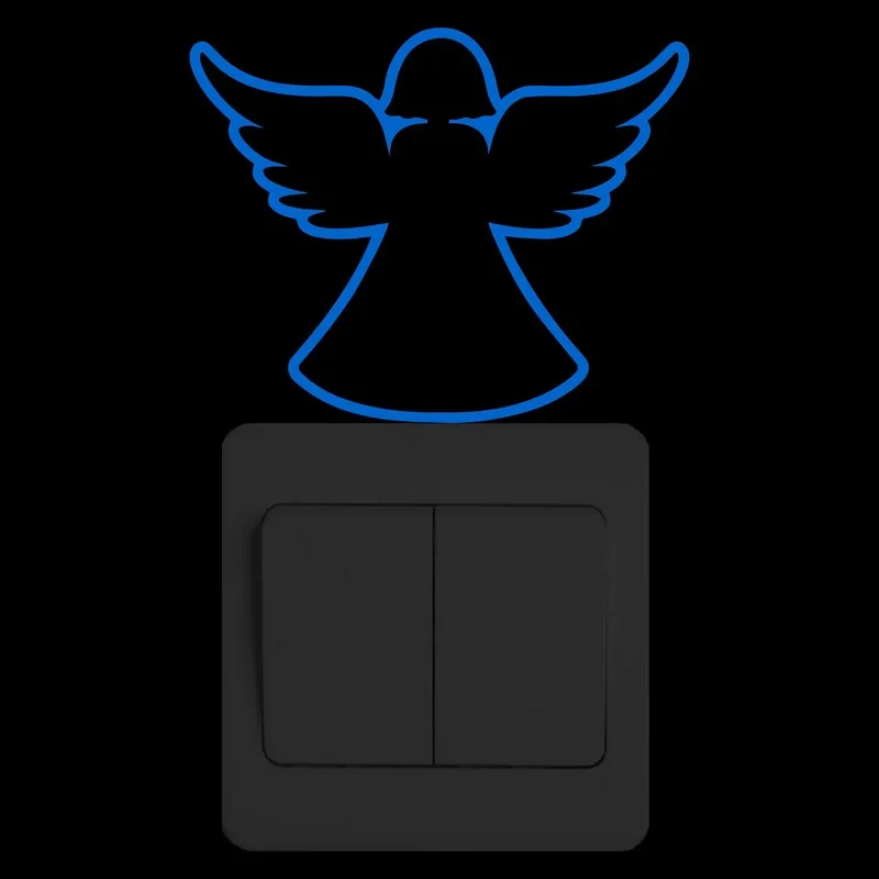 Счастливого Рождества светящиеся в темноте наклейки на стену милый ангел