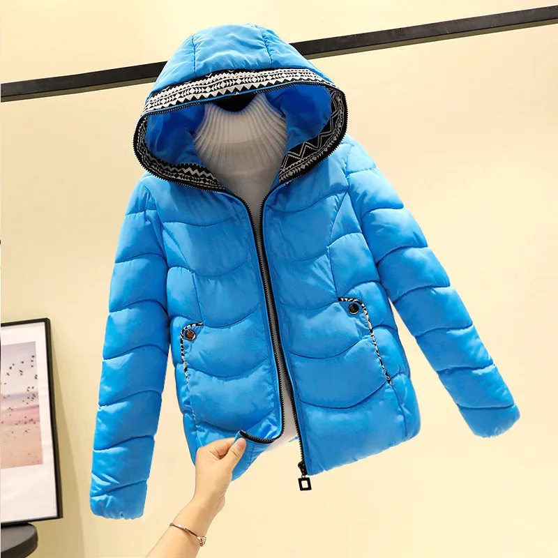 

2020 New Autumn Winter Jacket Women Parka Hoodie Short Coat Long Sleeve Casual Warm Cotton Padded Parkas abrigos mujer invierno