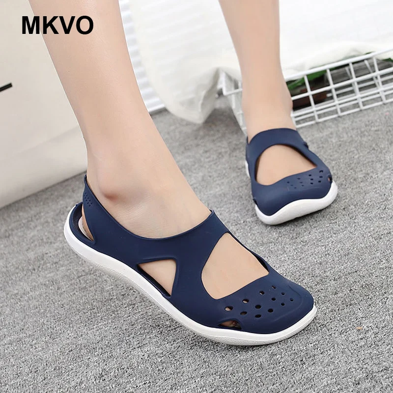 Сандалии-желе женские для сада и пляжа Нескользящие Шлепанцы из пластика без