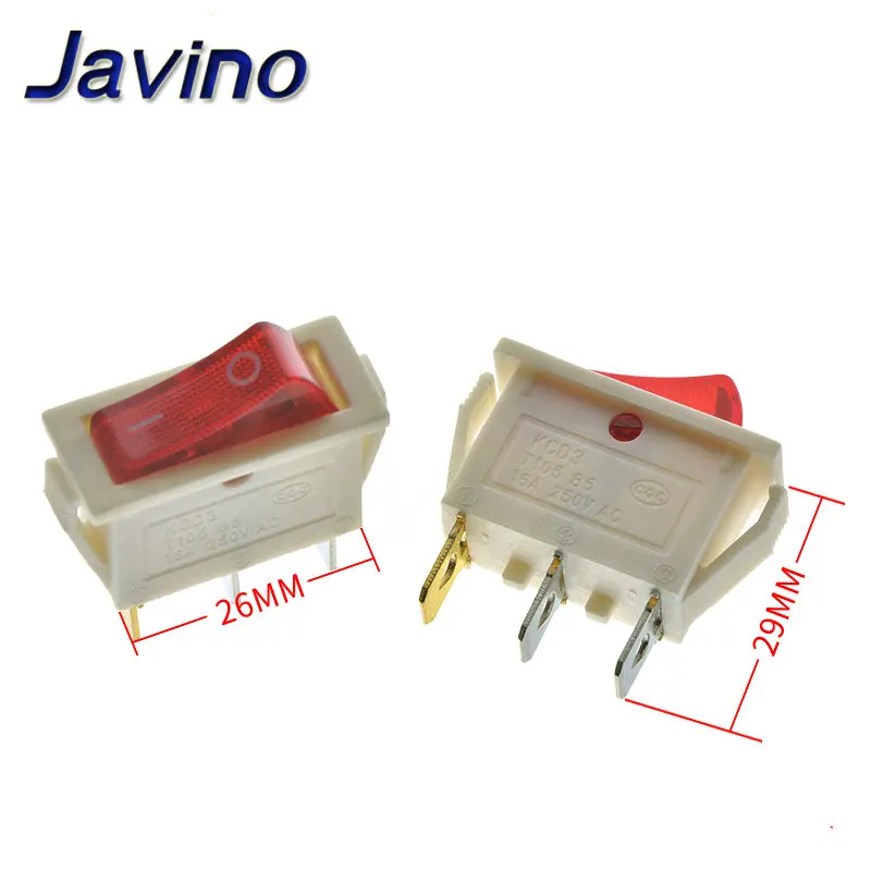 KCD3 рокерный выключатель 2-позиционный 3-контактный Электрический светильник с