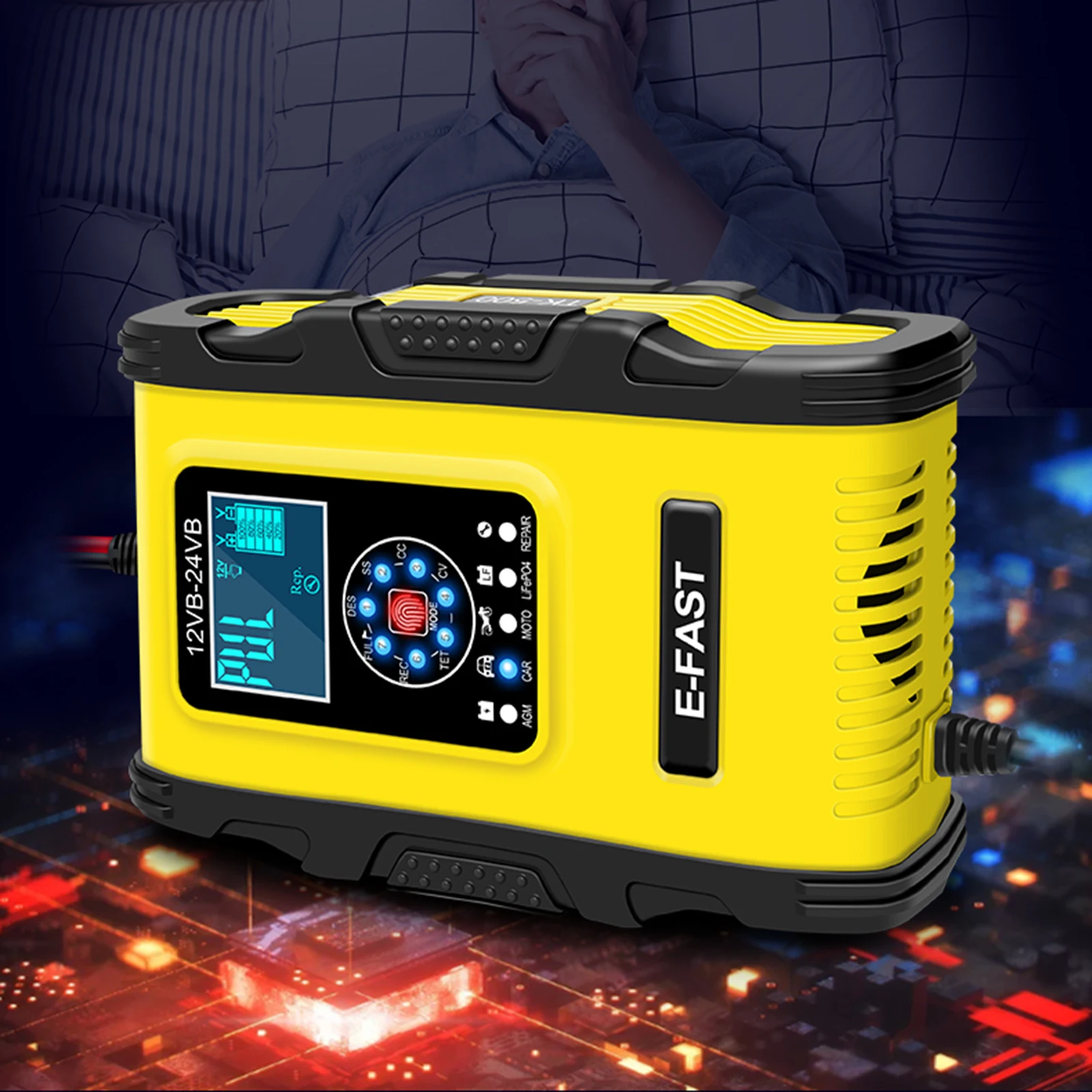 

Car Battery Chargers 24V/6A Emergency Battery Disulfate Lead Batteries