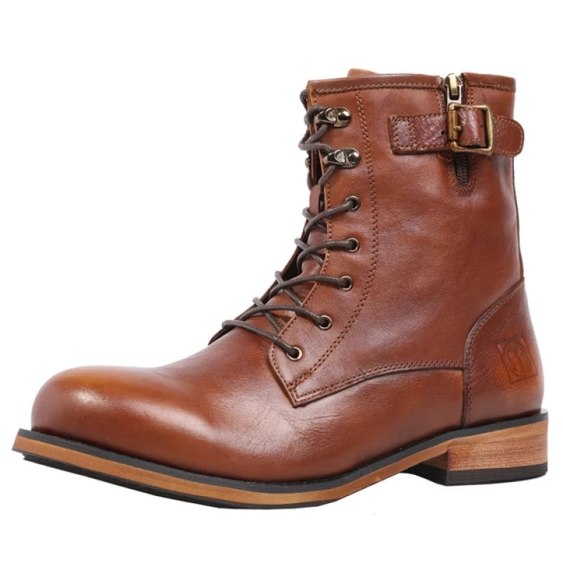 

Ботильоны мужские из натуральной кожи, на шнуровке, в стиле ретро, осень 2022