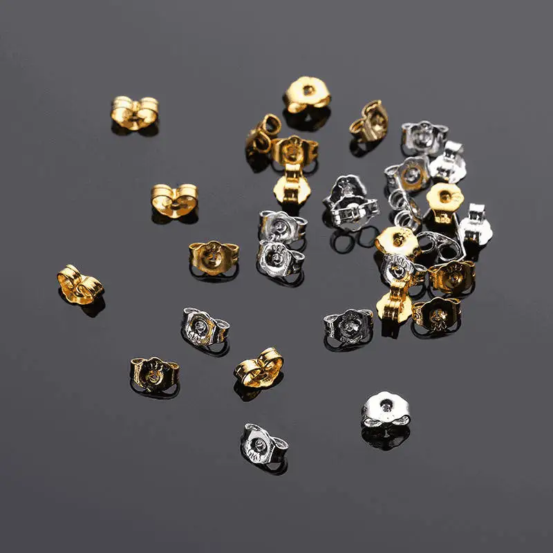 10 шт., медные заглушки для сережек, заглушки для сережек-гвоздиков, принадлежности для изготовления сережек, оптовая продажа