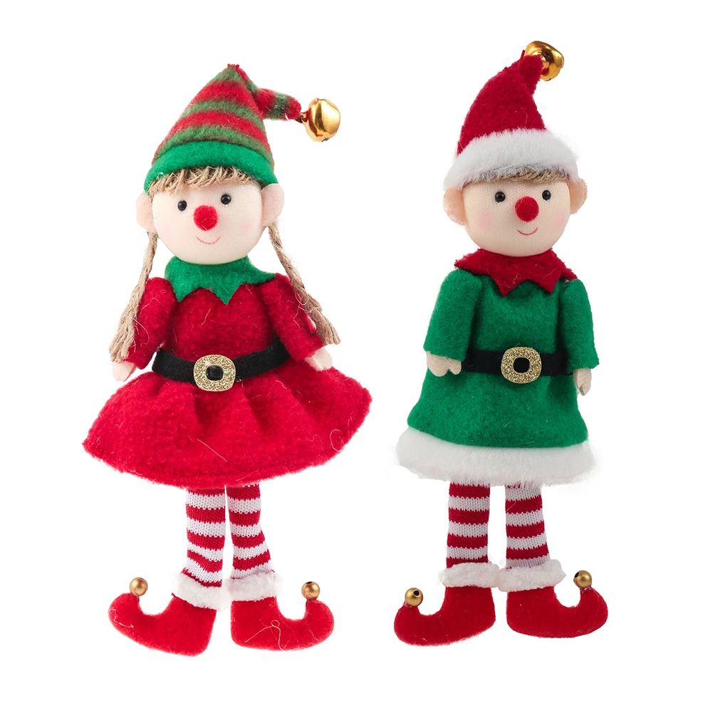 

Christmas Plush Elf Doll Long-legged Girl Boy Pendant Gift Toys Xmas Tree Decor Ornaments for Festival Home Birthday Party 1pc