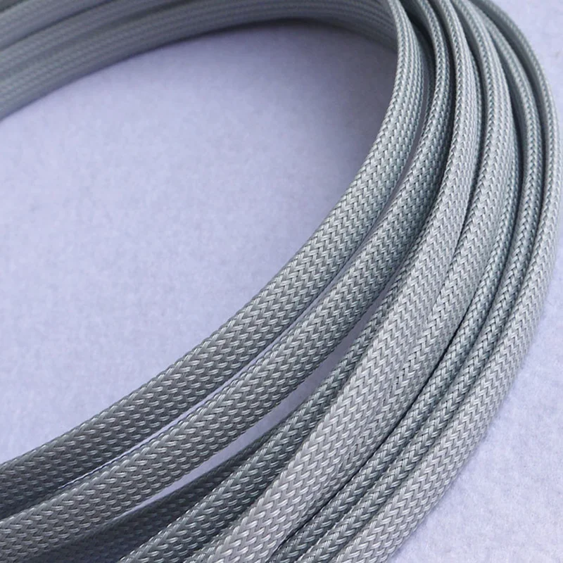 

1-10M Silver-grey Cable Sleeves 3-25mm Snakeskin Mesh Wire PET Expandable Insulation Sheathing Braided Pipe Protect Nylon Tight