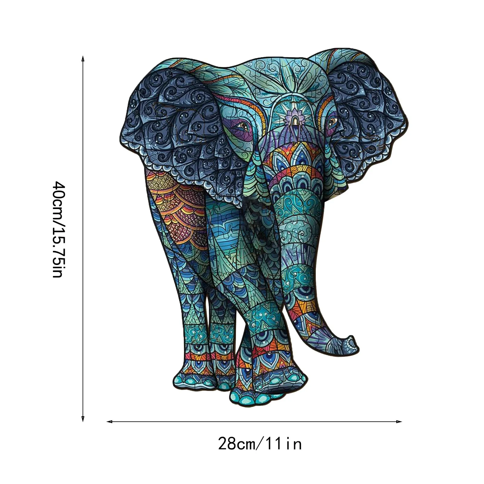 

105/106pcs Elephant Tribal Wooden Puzzle Unique Shape Pieces Animal for Adults and Kids Montessori Jigsaw Fidget toys Gift