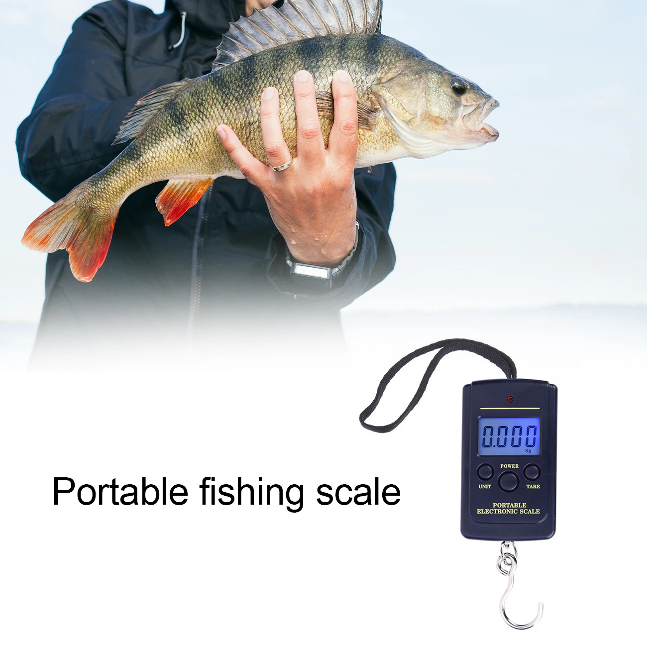 

40kg x 10g Mini Digital Scale for Fishing Luggage Travel Weighting Steelyard Hanging Electronic Hook Scale, Kitchen Weight Tool