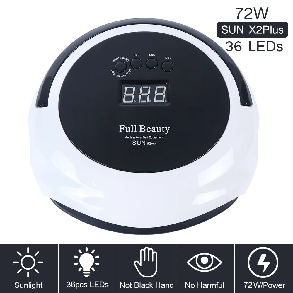 УФ лампа для ногтей 72 Вт светодиодная отверждения всех гель лаков маникюрная