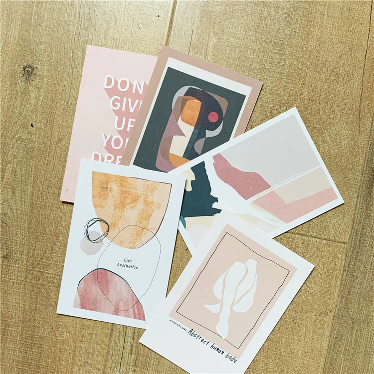 Ретро художественные абстрактные открытки иллюстрация маленький постер