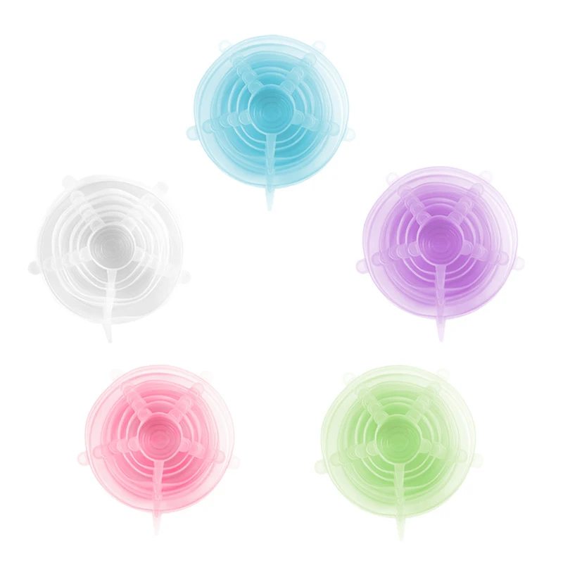Набор силиконовых эластичных крышек 6 крышки для сохранения свежести
