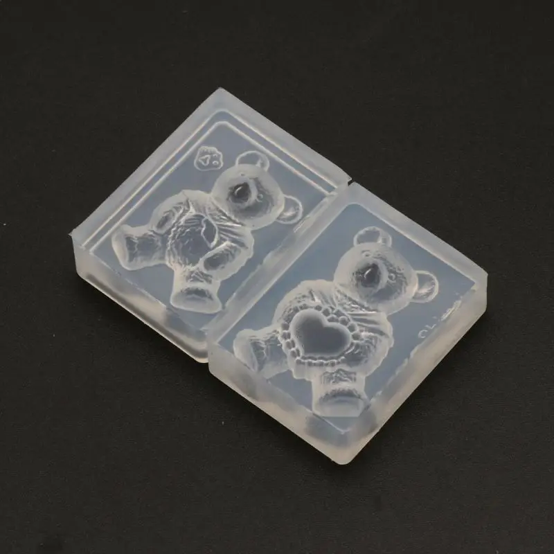 2 шт. милый пушистый медведь форма из смолы брелок подвеска сделай сам для пудинга