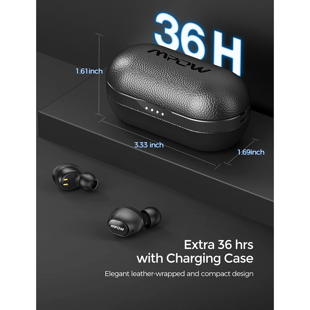 mpow m5 aptx tws earphones wireless earbuds bluetooth 5 0 headphone with ipx7 waterproof 36h playtime for iphone xiaomi huawei free global shipping