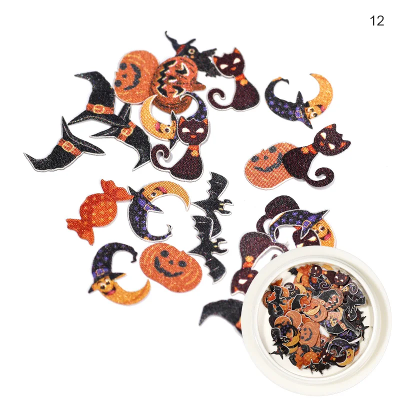 1 коробка украшения для ногтей Holloween товары творчества аксессуары дизайн Череп
