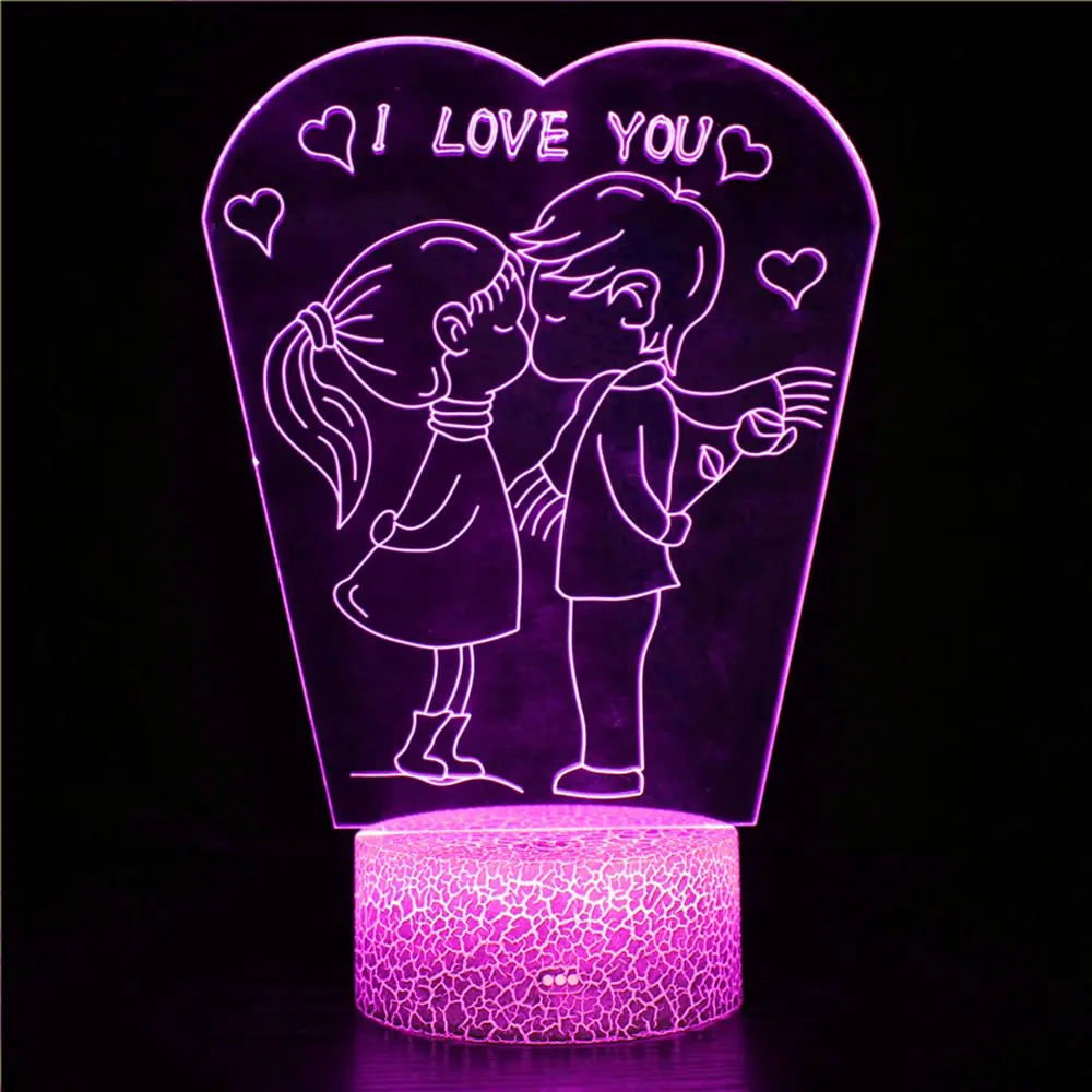 

Романтическая любовь 3D лампа воздушный шар в форме сердца акриловая декоративная настольная лампа День Святого Валентина любимая жена под...