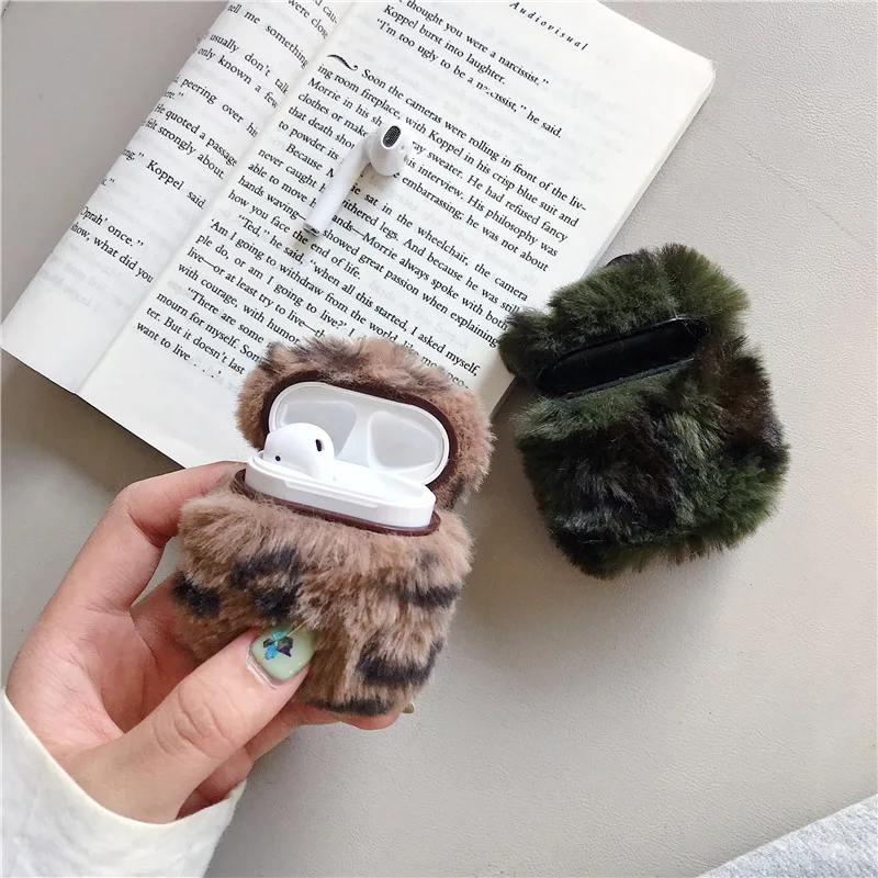 Чехол для наушников Eopard плюшевый пушистый дизайн Bluetooth чехол AirPods защитный 2