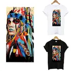 Красивая индийская Термотрансферная наклейка для одежды сделай сам, моющаяся футболка с переводными картинками Термотрансферная наклейка для одежды акварелью