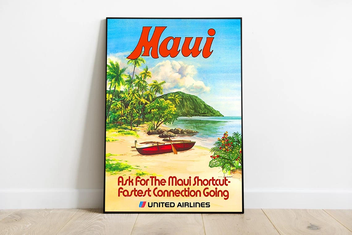 Постер для путешествий maui живопись путешествие Настенный декор | Дом и сад