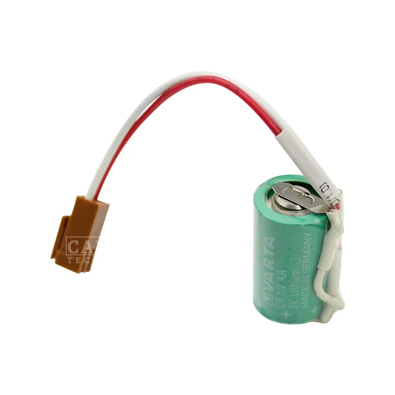 

4 Pcs PLC Industrial Control Battery CR1/2AA CR14250 3V Lithium Battery W/plug