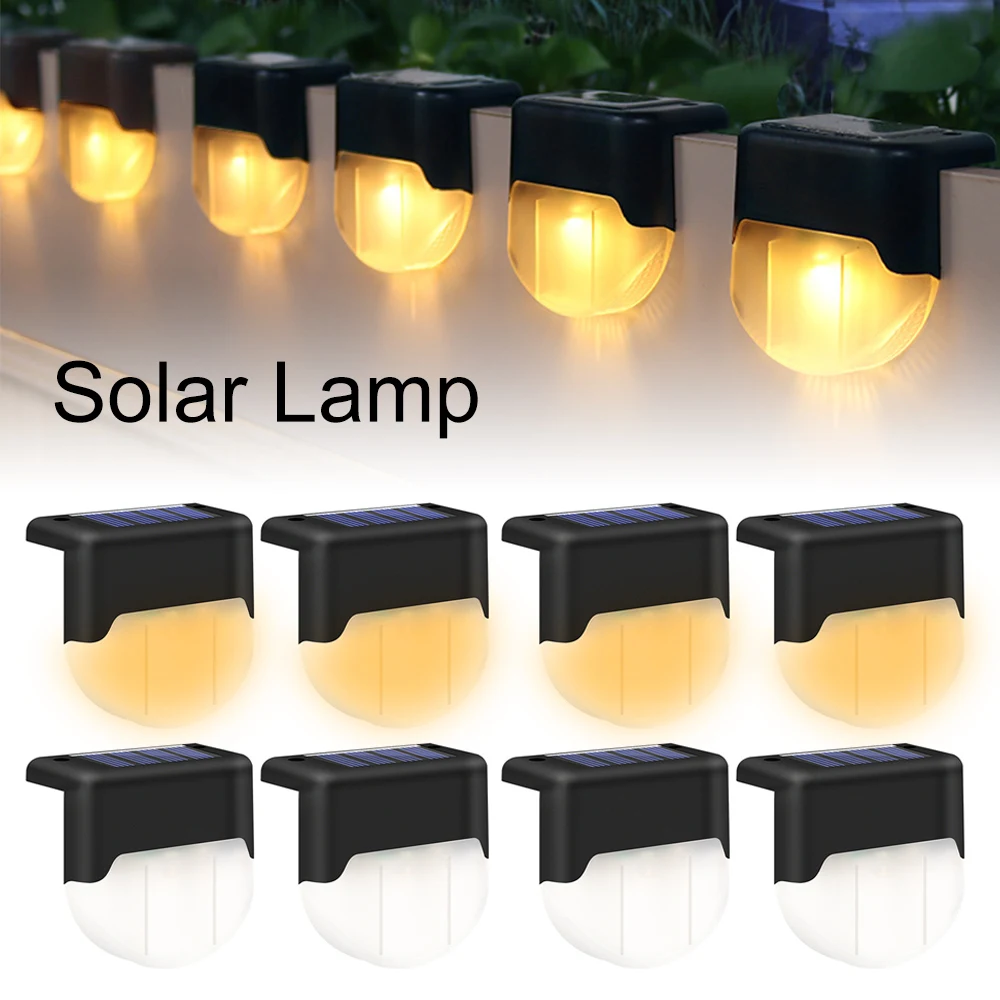 

4/8/16 Pack LED Step Lights Garden Solar Powered Decking Step Light Outdoor Fence Waterproof IP55 Wall Stair Landscape Lamp
