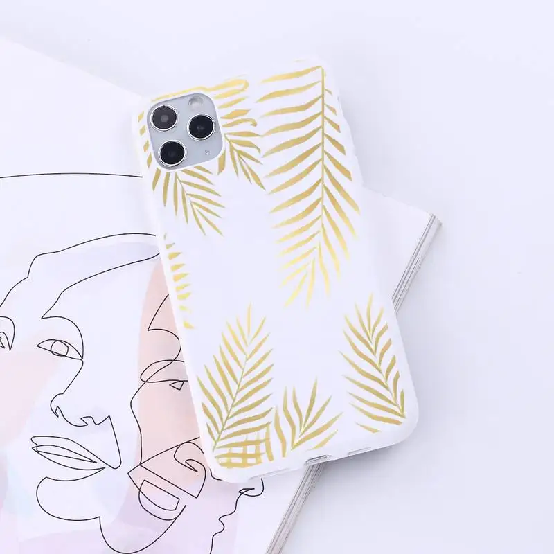 

Gold aesthetics pineapple letter pattern Phone Case Candy Color for iPhone 6 7 8 11 12 s mini pro X XS XR MAX Plus
