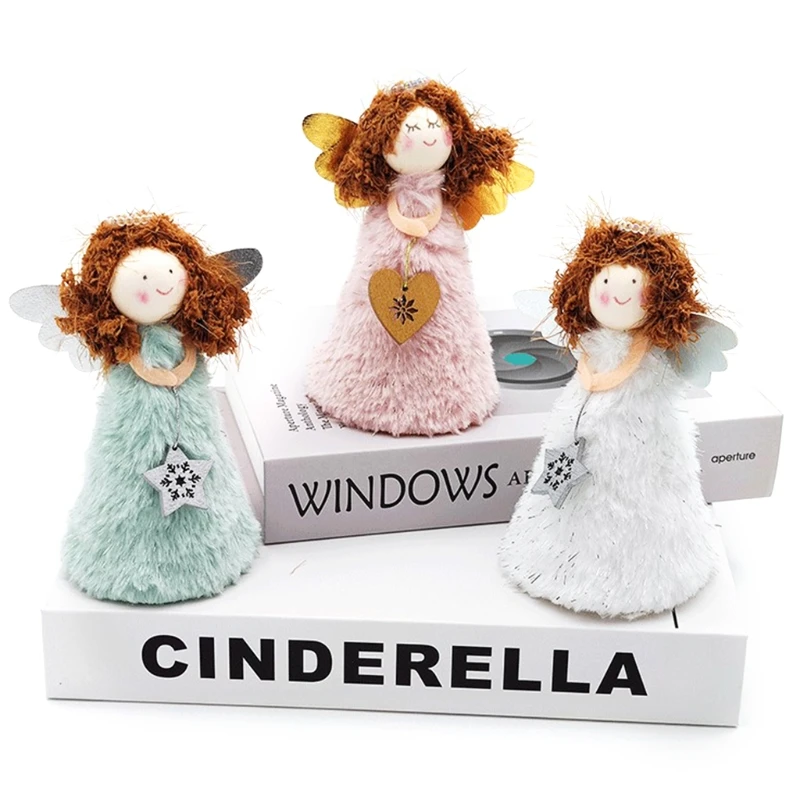 

Christmas Tree Topper Plush Fairy Angel Treetop Figurine Ornament for Xmas Holiday Winter Party Decoration