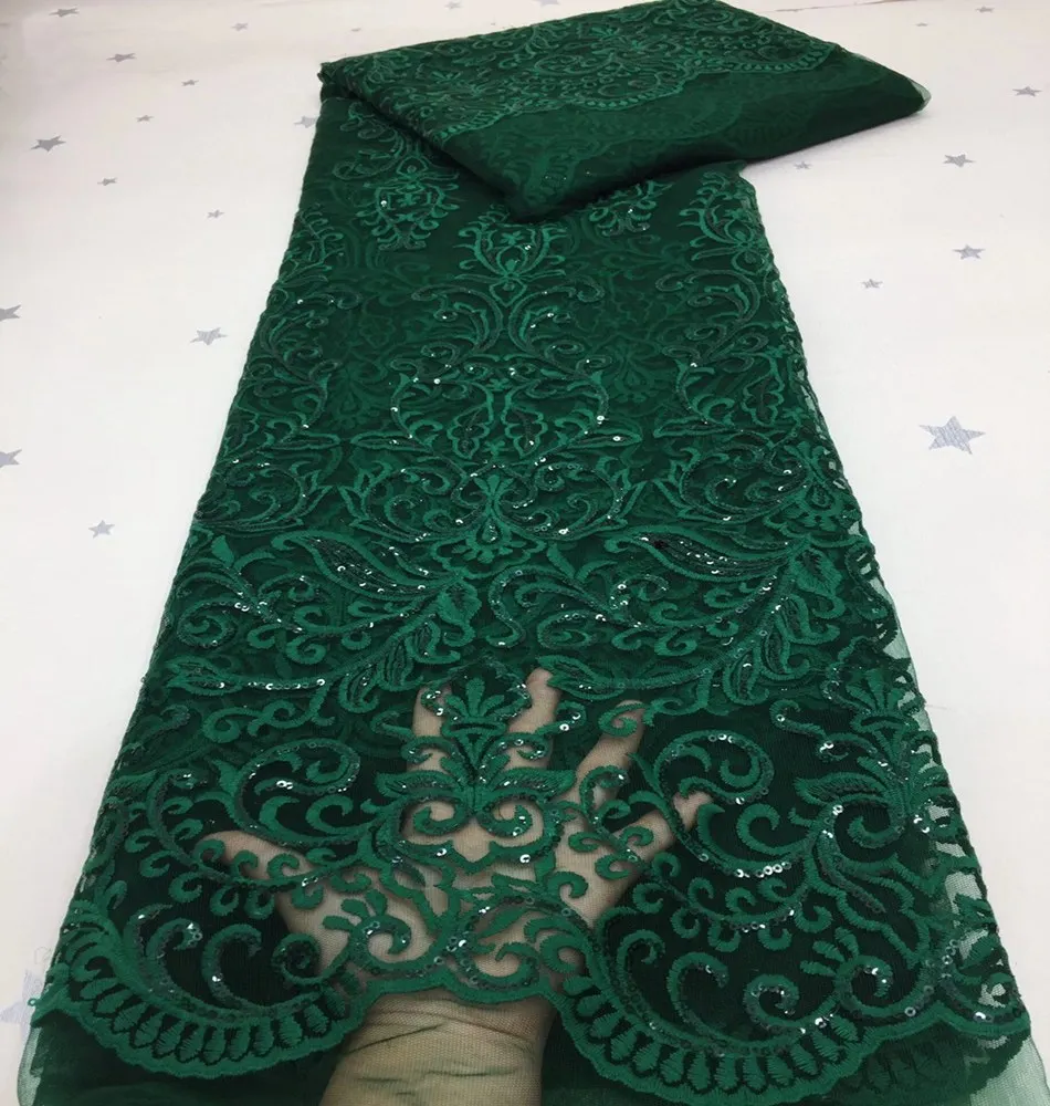 

Африканская кружевная ткань с блестками и вышивкой, французское кружево, тюль, сетчатая ткань для женского свадебного платья TS9642