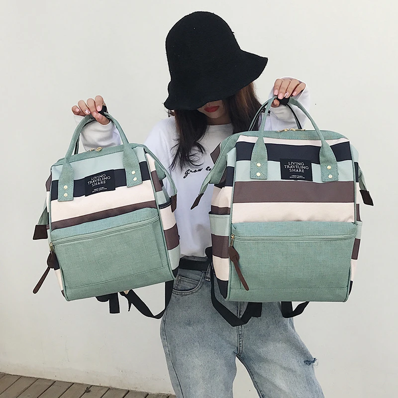 

Fashion Canvas Ring Laptop Backpack Schoolbag Women School Fashion Girl Travel Bags for Teenage Mochila Feminina Escolar Bagpack