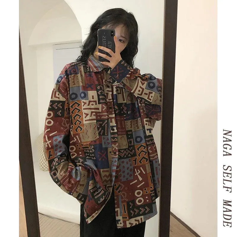 Новая свободная женская блузка в стиле Харадзюку С Длинным Рукавом и