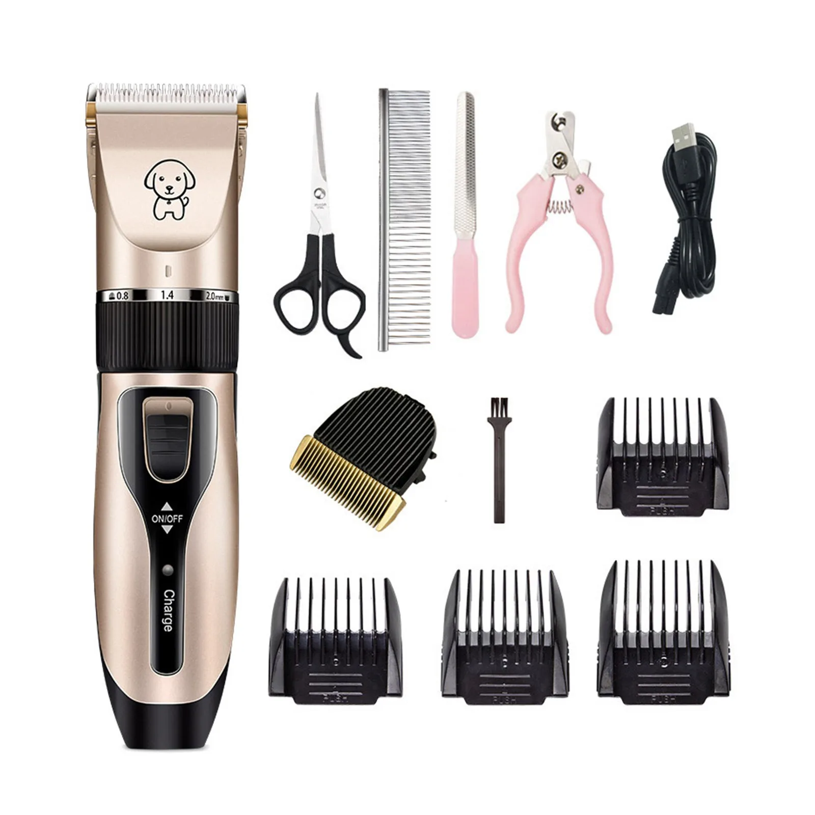 

Dog Clipper Dog Hair Clippers Grooming Pet Cat Rabbit Dog Haircut Trimmer Shaver Kit USB Cordless Rechargeable Low-noise Groomin