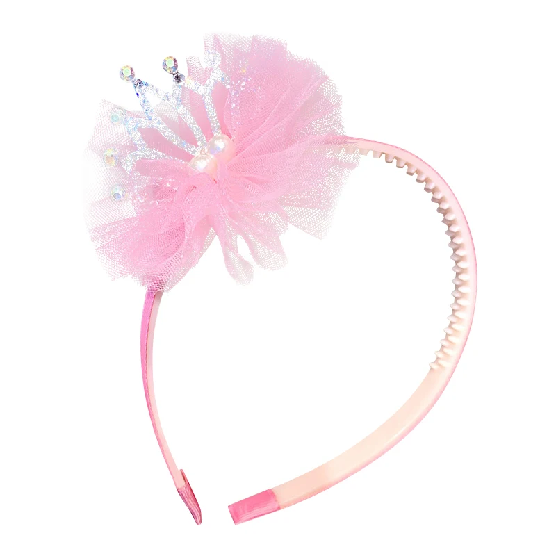

New Girls Princess Cute Lace Pearl Rhinestone Crown Hairband Bowknot Hair Band Children Infant Headband Newest Arrival