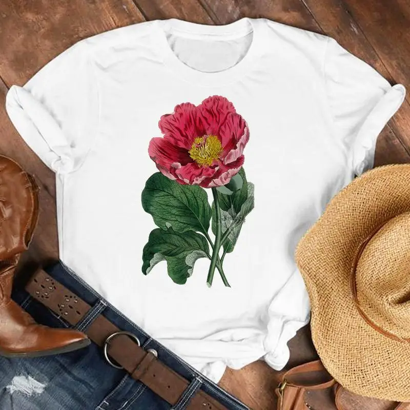 

Women Clothing Elegant Flower New Lovely 2022 Fashion Clothes Casual Short Sleeve Female Summer Tshirt Top Graphic Tee T-shirt