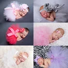 Фотография детской принцессы, реквизит для фотосъемки, юбка-пачка для новорожденных, цветочный головной убор, костюм для младенцев