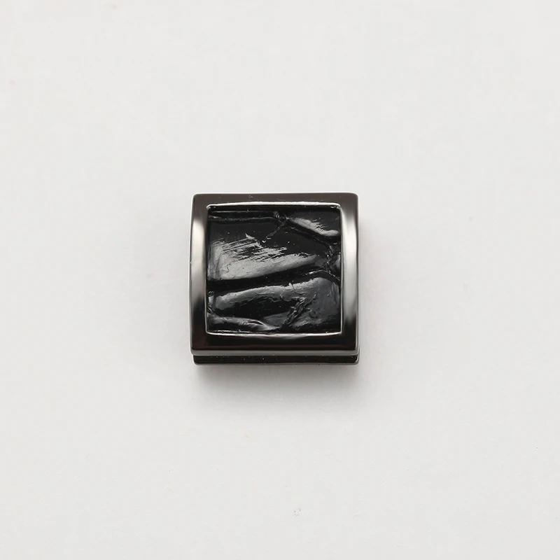 Бусины Из страусиной кожи для изготовления ювелирных изделий черные квадратные