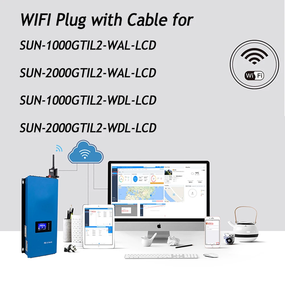 WiFi-Port Plug Wifi Modem for SUN-1000GTIL2 SUN-2000GTIL2 Solar /Wind Grid Tie Connected Inverter with RS485 Monitoring - купить по