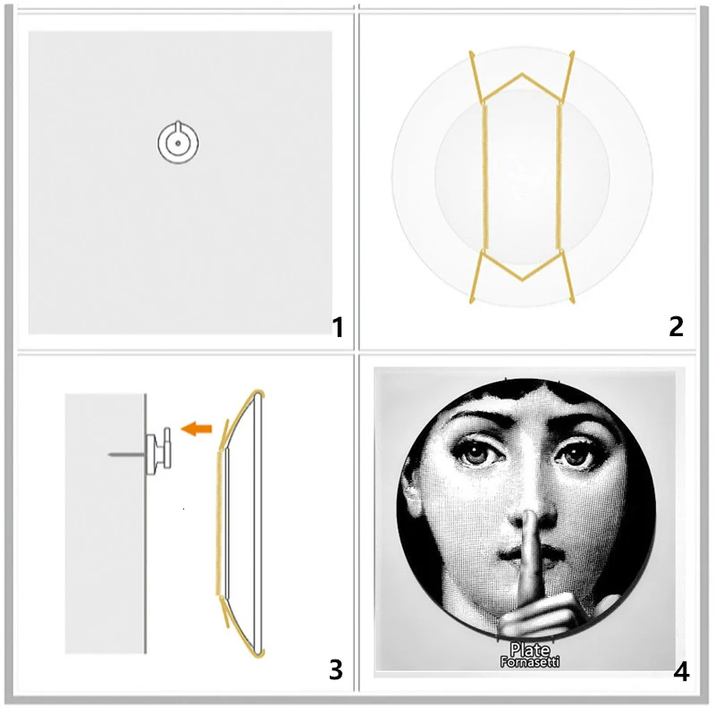 Fornasetti таблички на стену декоративные для дома гостиной кухни держатель