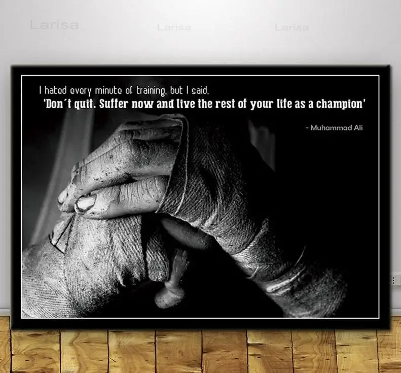 

Star Posters and Prints Muhammad Ali King Boxer Canvas Painting On The Wall Black and White Bodybuilding Pictures for Interio