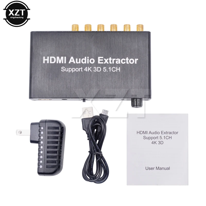 Поддержка 4K 3D 5.1CH HDMI аудио экстрактор декодирование коаксиальный к RCA AC3/DST to 5 1