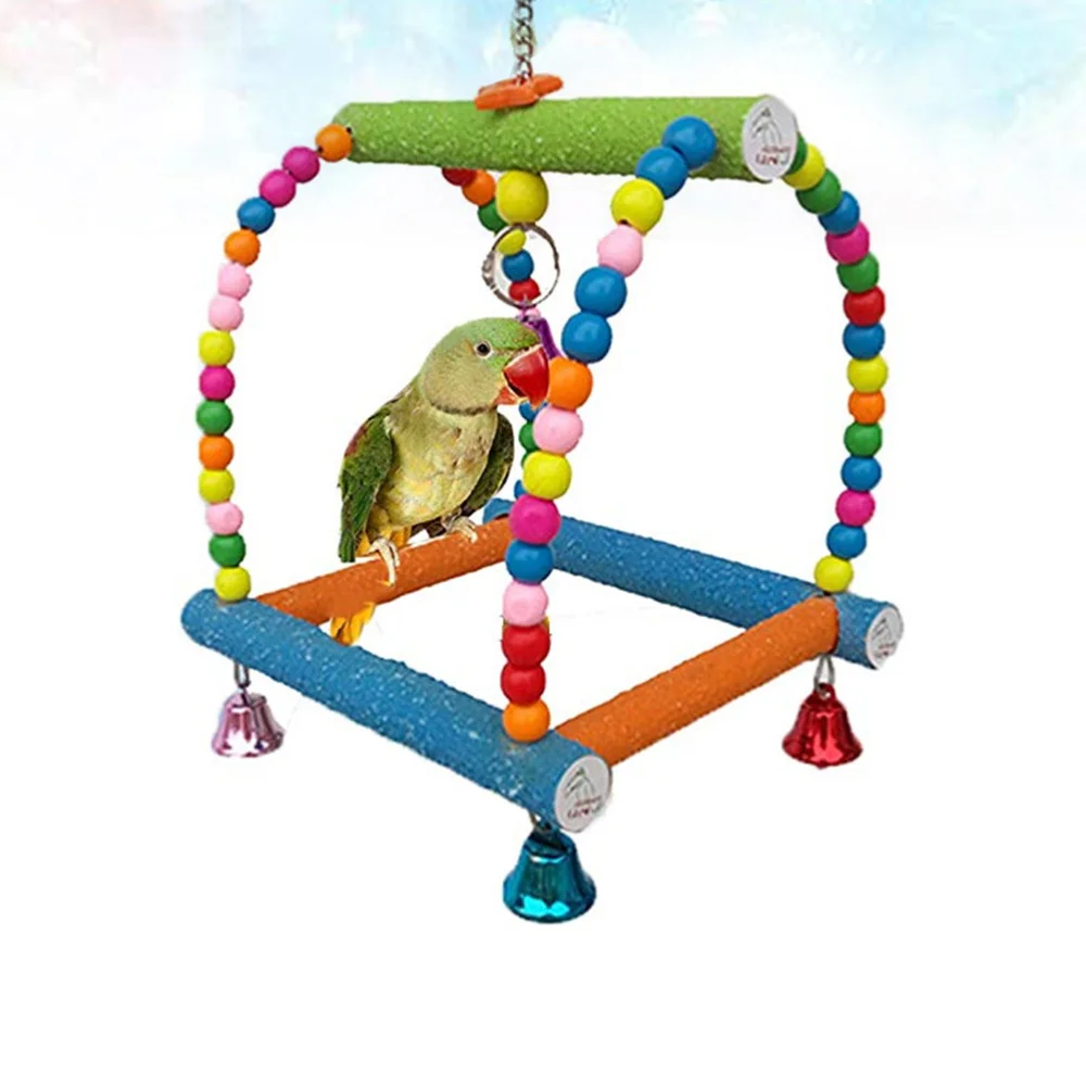 

1pc Parrot Swing Playthings Stand Ladder Parrot Supplies Parrot Hanging (Small Size Random Color)